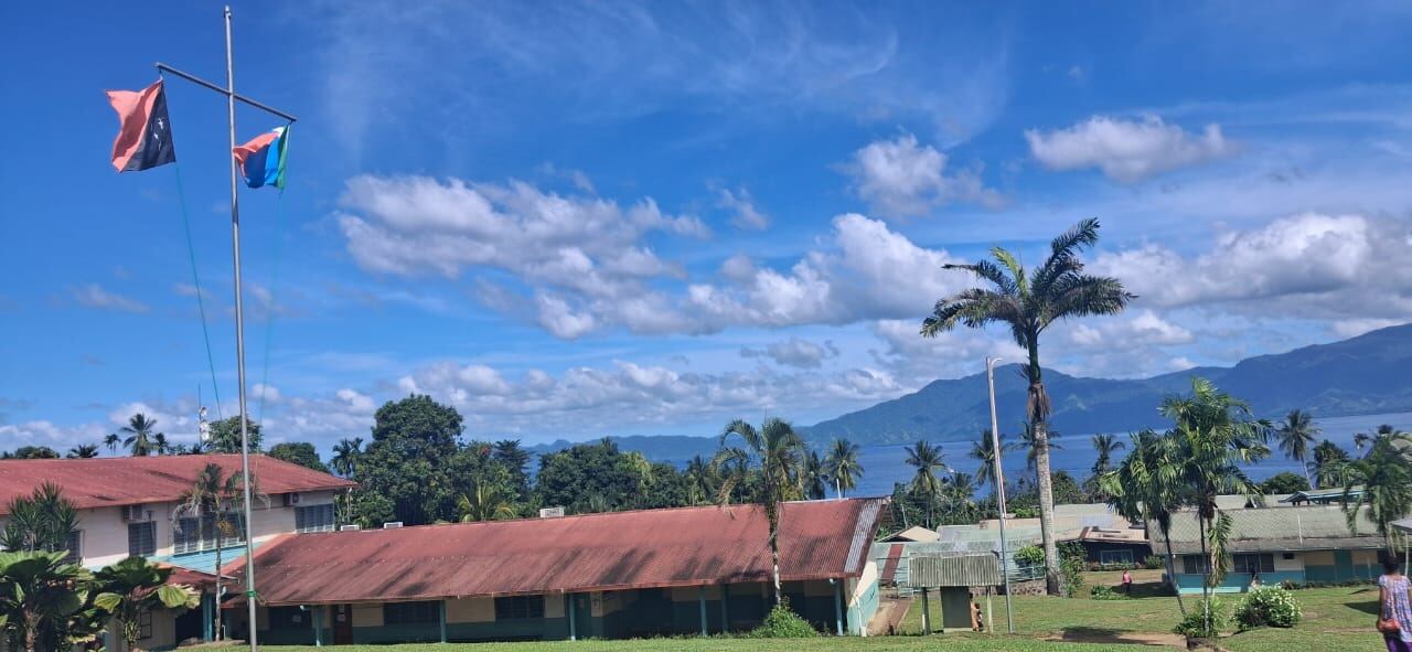 MBPHA headquarters grounds overlooking the waters of Milne Bay.