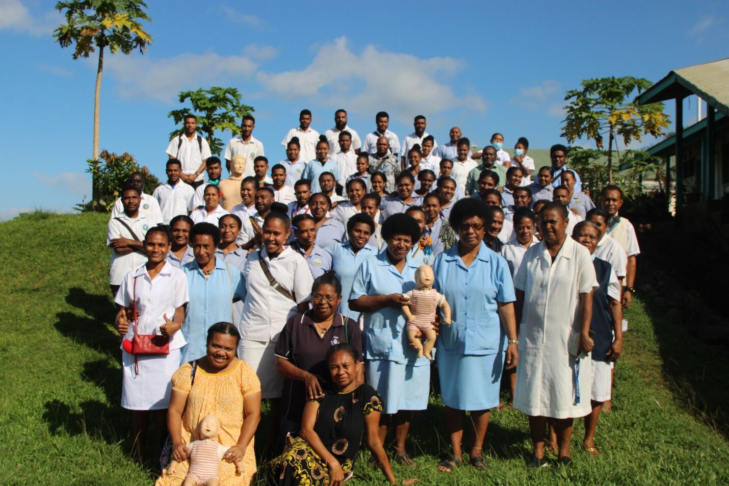 Nurses and midwives during a clinical skills training session.